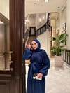 elbs-1522H&R ButikSamir Şifon Elbise Saks Mavisi