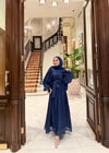 elbs-1522H&R ButikSamir Şifon Elbise Saks Mavisi