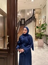 elbs-1522H&R ButikSamir Şifon Elbise Saks Mavisi