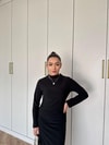 elbs-1642H&R ButikSandy Dar Elbise Siyah