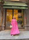 elbs-1634H&R ButikŞobiyet Müslin Keten Elbise Pembe