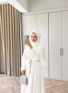 HR-1496H&R ButikTB - Gişa Keten Elbise Beyaz