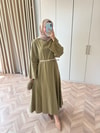 HR-1494H&R ButikTB - Gişa Keten Elbise Haki