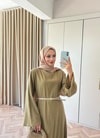 HR-1494H&R ButikTB - Gişa Keten Elbise Haki