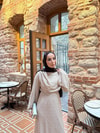 HR-0559H&R ButikTB- İndirimli Dantel Elbise Bej