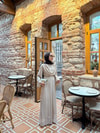 HR-0559H&R ButikTB- İndirimli Dantel Elbise Bej