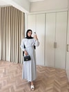 HR-1030H&R ButikTB - Lena İnce Çizgili Elbise Beyaz