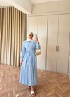 HR-1032H&R ButikTB - Lena Kalın Çizgili Elbise Mavi