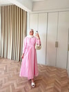 HR-1032H&R ButikTB - Lena Kalın Çizgili Elbise Pembe