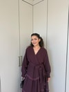 HR-0934H&R ButikTB - Püskül Detaylı Elbise Mürdüm