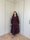 HR-0934H&R ButikTB - Püskül Detaylı Elbise Mürdüm