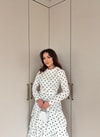 HR-0465H&R ButikTB-Şöbiyet Ponpon Elbise Beyaz