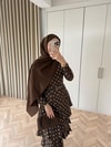 HR-0068H&R ButikTB-Şöbiyet Ponpon Elbise Acı Kahve