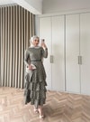 HR-0068H&R ButikTB-Şöbiyet Ponpon Elbise Yeşil
