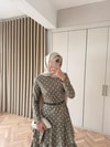 HR-0068H&R ButikTB-Şöbiyet Ponpon Elbise Yeşil
