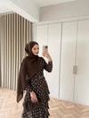 HR-0068H&R ButikTB-Şöbiyet Ponpon Elbise Acı Kahve