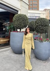 elbs-1581H&R ButikÜmra Gold Düğmeli Elbise Sarı