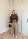 HR-1481H&R ButikDuq- Gişa Ön Düğmeli Gömlek Acı Kahve