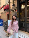 HR-3086H&R ButikElo Çizigili Gömlek Pembe