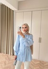 HR-0691H&R ButikHen- İlsa Taşlı Gömlek Bebe Mavi
