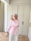 HR-1275H&R ButikHen81302 - Rea Omuzu Düğme Detaylı Gömlek Pembe