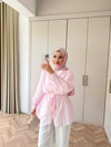 HR-1275H&R ButikHen81302 - Rea Omuzu Düğme Detaylı Gömlek Pembe