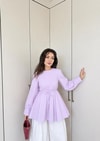 HR-1432H&R ButikMsn- Eba Poplin Gömlek Lila