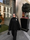 HR-2743H&R ButikQu - Lean Kolu Bol Gömlek Siyah