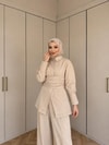 HR-2870H&R ButikQus- Eline Bel Bağlamalı Gömlek Bej