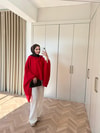 HR-2760H&R ButikTB - Aşli Oversize Gömlek Kırmızı