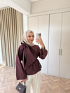 HR-2755H&R ButikTB - Riya Yan Bağlamalı Gömlek Mürdüm
