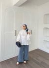 GMLK-458H&R ButikVual Katkat Gömlek Koyu Beyaz