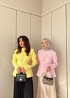 HIRKA-102H&R ButikDüğmeli Gold Çelik Örme Hırka Sarı