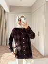 HRK-009H&R ButikElant Simli Gold Düğmeli Hırka Acı Kahve