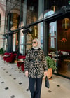 HIRKA-82H&R ButikLeopar Gold Düğmeli Hırka