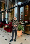 HIRKA-82H&R ButikLeopar Gold Düğmeli Hırka
