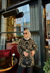 HIRKA-82H&R ButikLeopar Gold Düğmeli Hırka