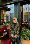 HIRKA-82H&R ButikLeopar Gold Düğmeli Hırka