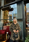 HIRKA-82H&R ButikLeopar Gold Düğmeli Hırka