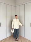 HR-3312H&R ButikMB - Esla Fermuarlı Triko Hırka Ekru