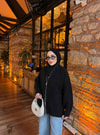 HR-3312H&R ButikMB - Esla Fermuarlı Triko Hırka Siyah