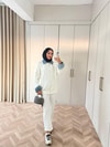 HR-3293H&R ButikQu- Keza Kot Detaylı Triko Hırka Beyaz