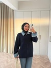 HR-3293H&R ButikQu- Keza Kot Detaylı Triko Hırka Lacivert