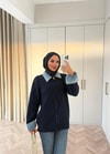 HR-3293H&R ButikQu- Keza Kot Detaylı Triko Hırka Lacivert