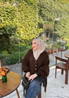 HR-3440H&R ButikTb- Hewa Altı Kat Hırka Acı Kahve