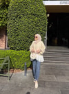 HR-3440H&R ButikTb- Hewa Altı Kat Hırka Bej