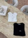 HR-013H&R ButikMuadil Ön Yazılı A Parmak Geçmeli Sweat Beyaz