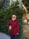 KP-15H&R ButikLane Fermuarlı Triko Kap Bordo