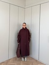 HR-3474H&R ButikHen- Manula Kaşe Kaban Bordo