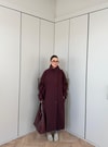 HR-3474H&R ButikHen- Manula Kaşe Kaban Bordo